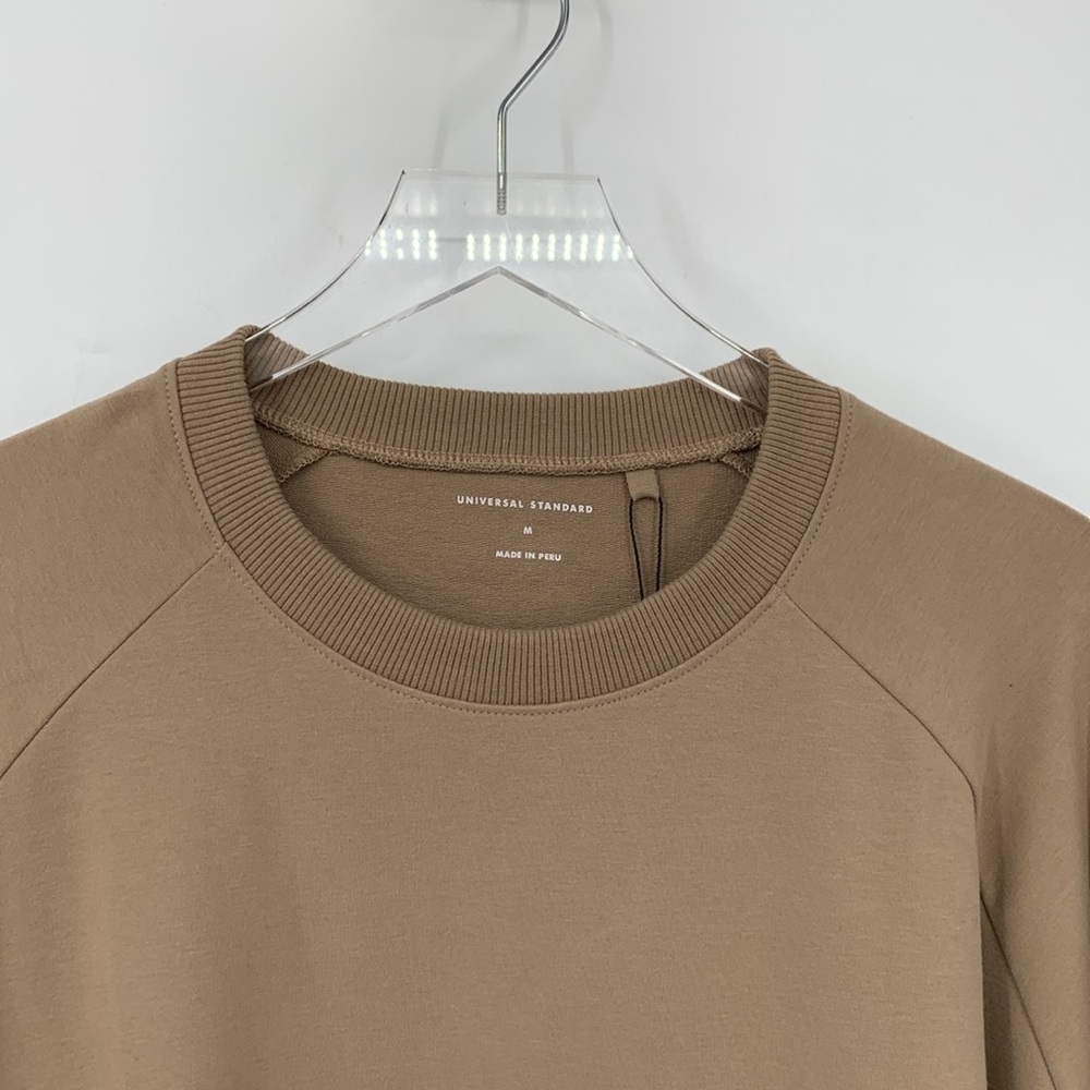 Universal Standard Peachy Terry side zip pullover sweatshirt top tan new M 2X - Picture 3 of 5
